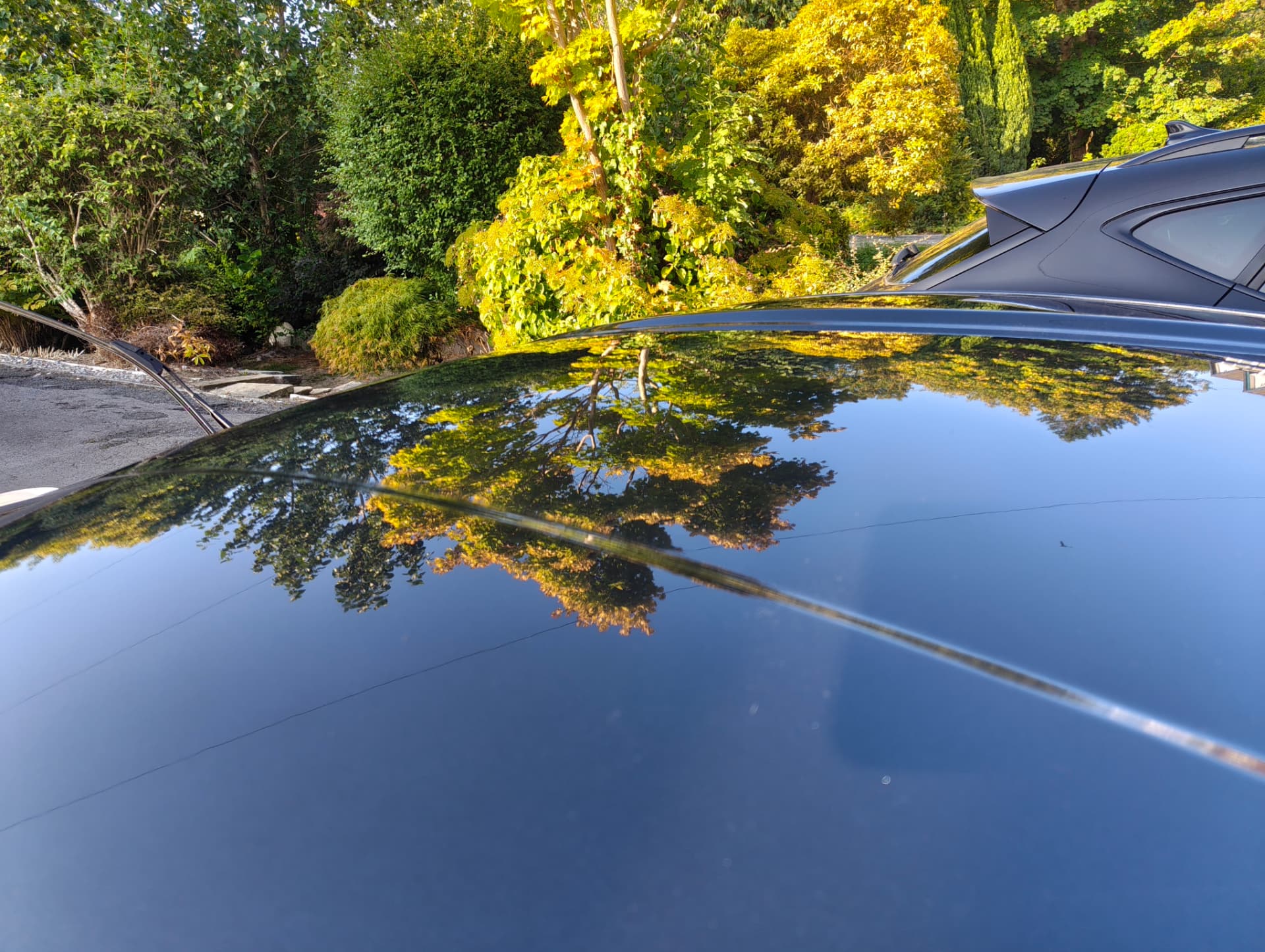 The same roof with a mirror-like gloss after detailing