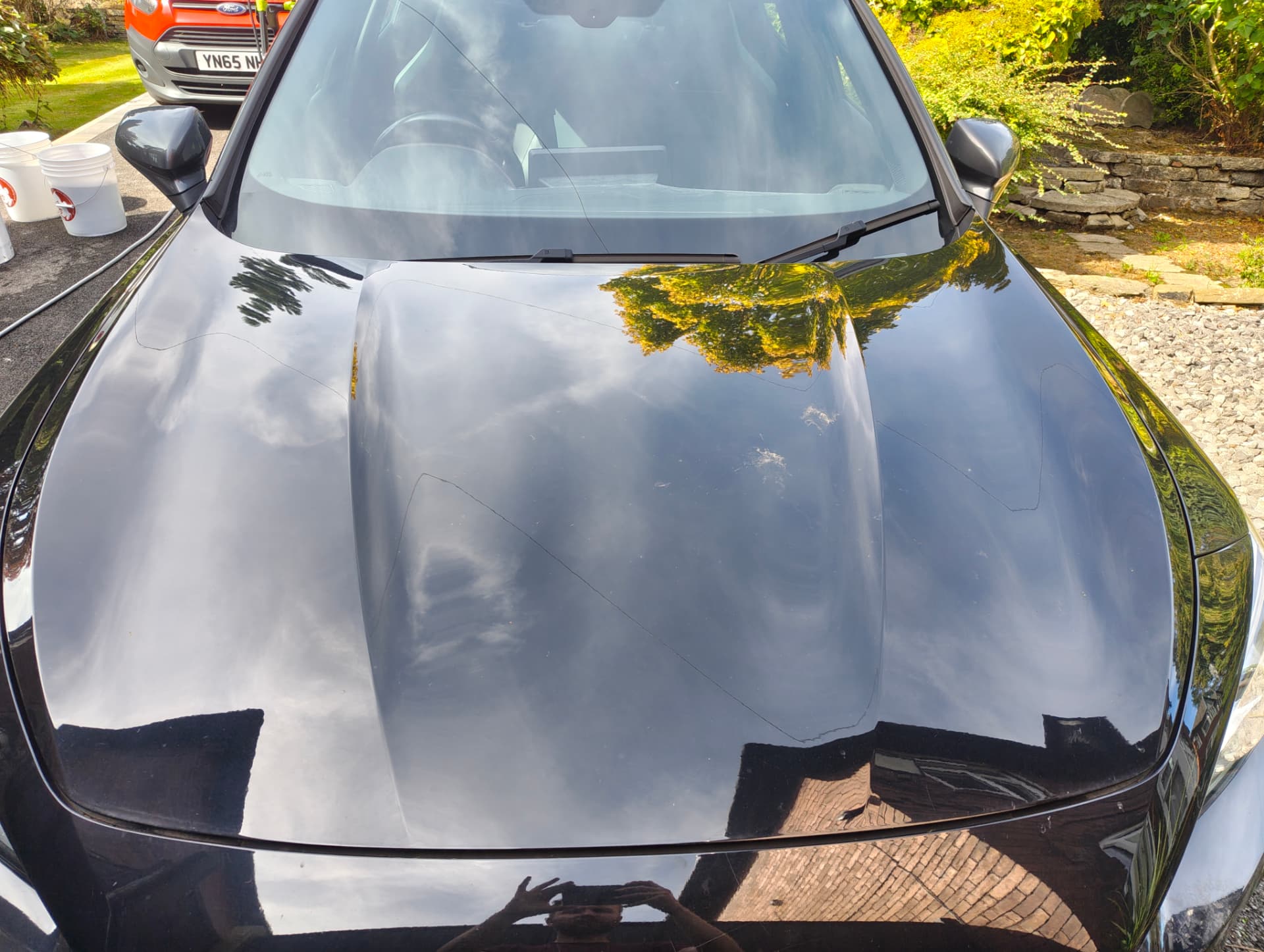 Cupra bonnet during the decontamination process