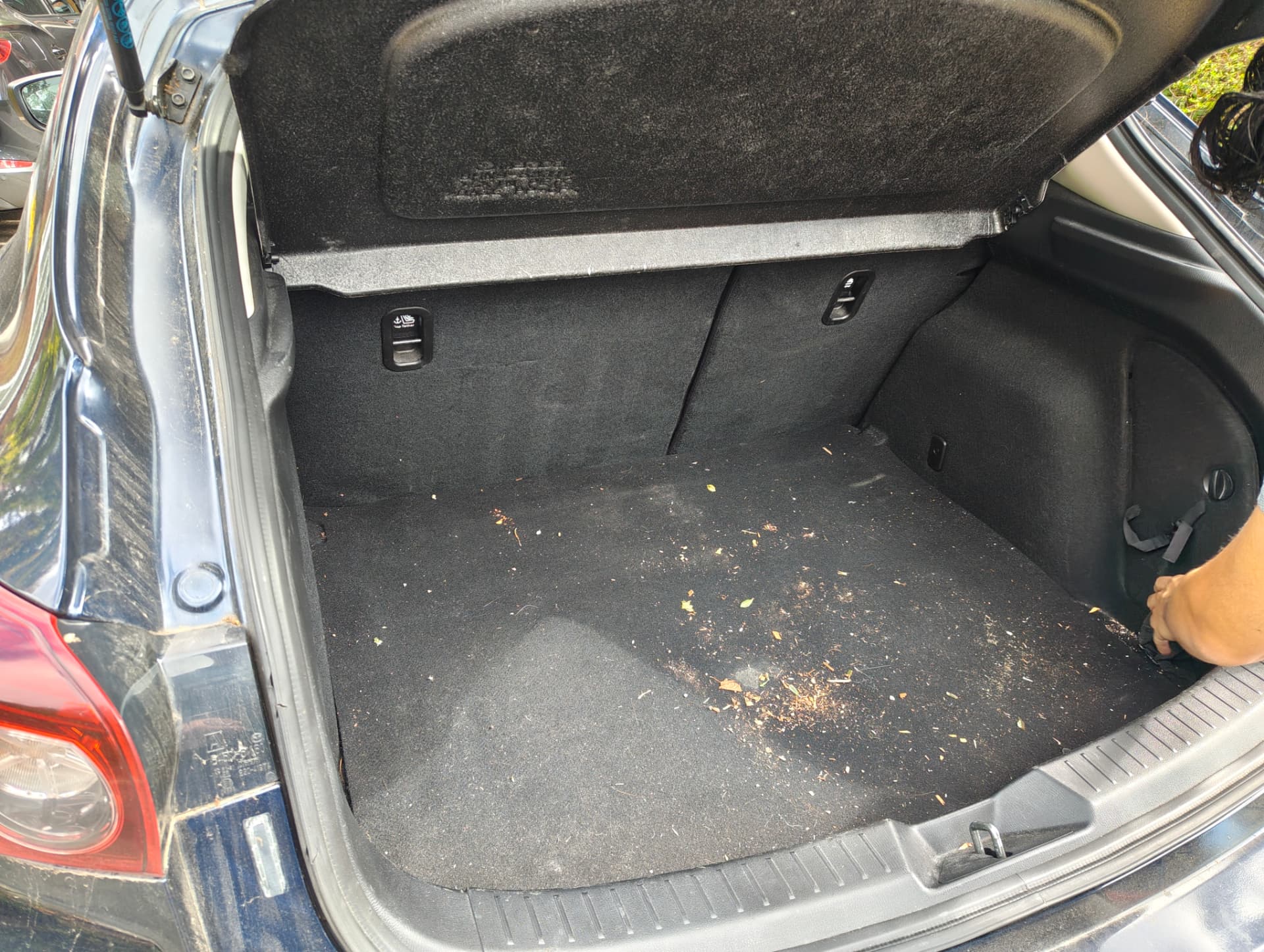 Boot carpet before deep extraction